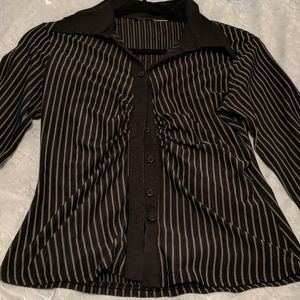 Collared blouse pinstripes
